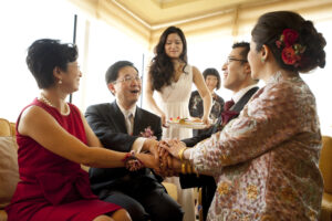 Family during tea ceremony