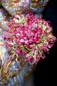 Pink and green bridal bouquet