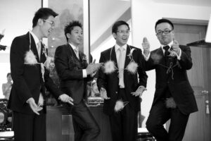 Groomsmen having fun